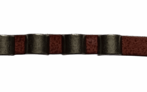 Brown Leather Bracelet with 5 Barrels