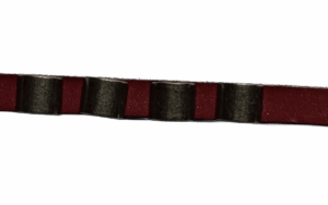 Burgundy Leather Bracelet with 5 Barrels
