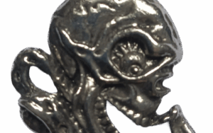 Silver Facing Skull Necklace