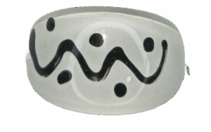 Plastic Black & White Wavy Ring