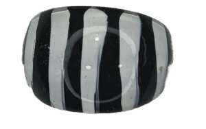 Plastic Black & White Strippy Ring