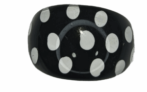 Plastic Black & White Spotty Ring