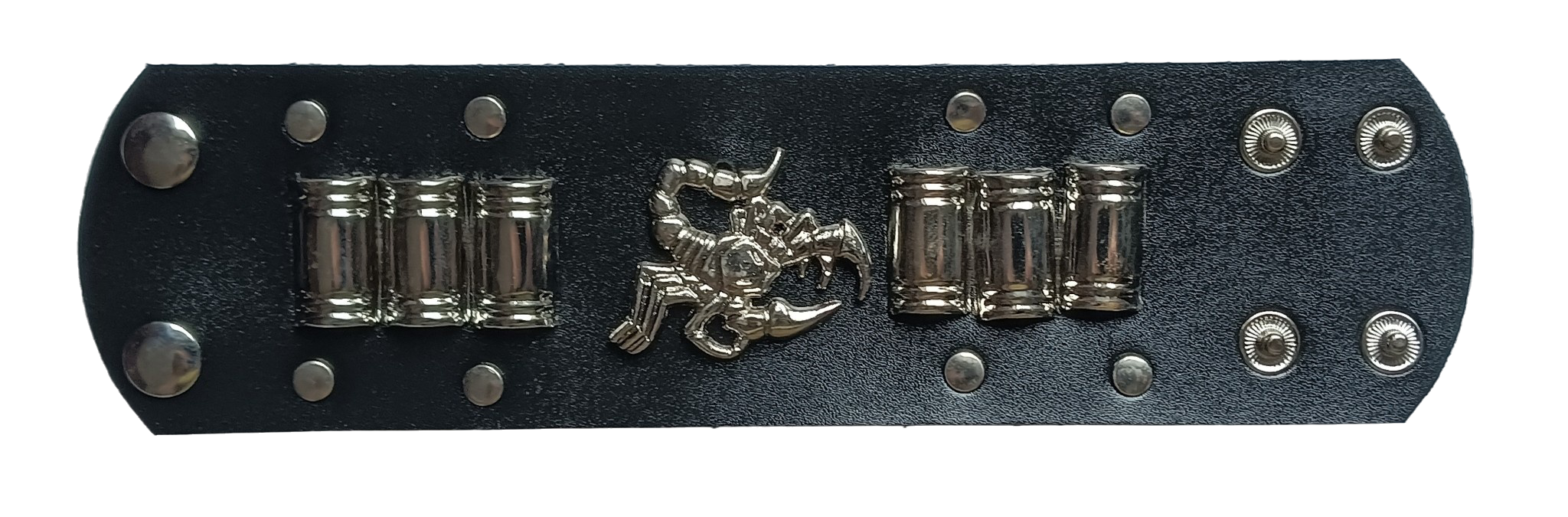 Black Scorpion & 6 Barrel Bracelet (60mm Wide)