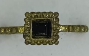Old Gold Ring with Square Purple Stone Ring