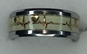 Heart Beat Ring on Silver Band