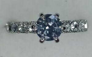 Light Blue Diamond Effect Ring