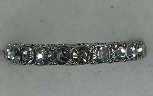 Thin Silver Colour Ring with Diamond Effect