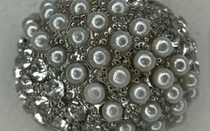 Large Small Pearl Cluster on a Silver coloured Band