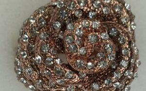 Small Stoned Ring on a Rose coloured Band