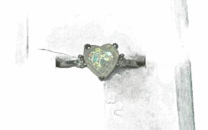 White Sparkling Stone Ring on a Silver Band